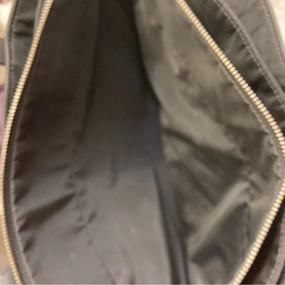 Tumi black nylon and leather laptop tote bag